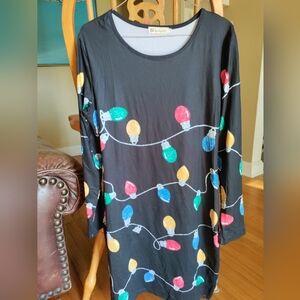 For Gand PL holiday dress, black with lights print, medium